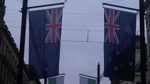 Australia flags in St Mary Street