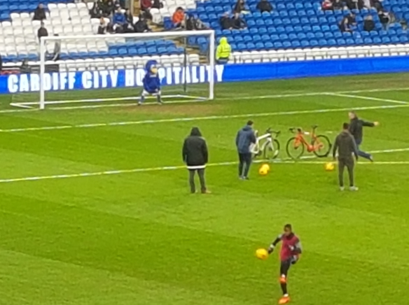 Bikes on pitch