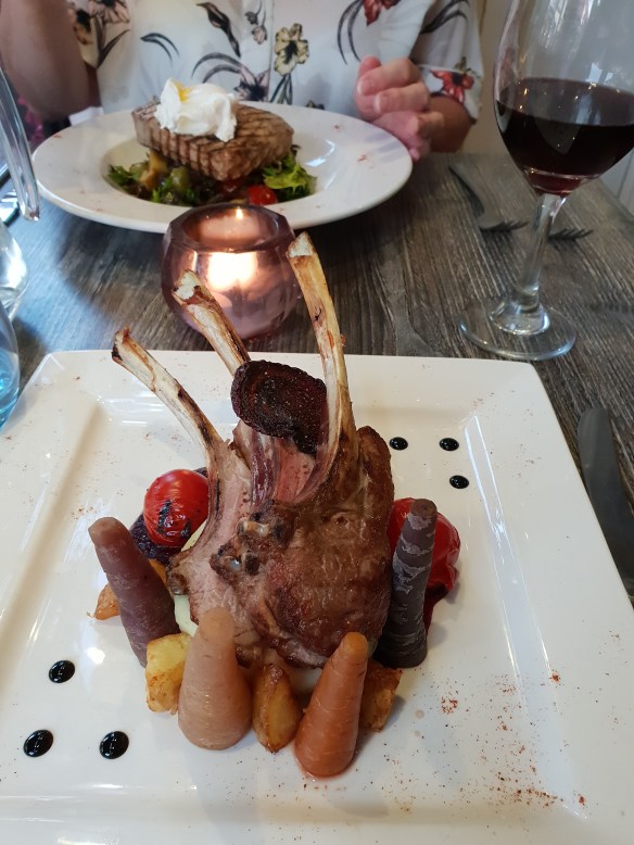 Slow Roasted Rack of Lamb and Grilled Tuna Steak Salad mains